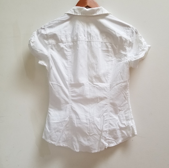 H&M short sleeve white button shirt - Picture 2 of 6